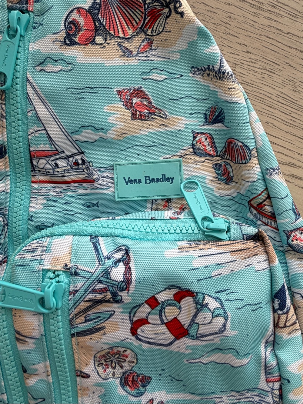 Vera Bradley Aqua Coastal Print Sling Bag - Picture 2 of 6